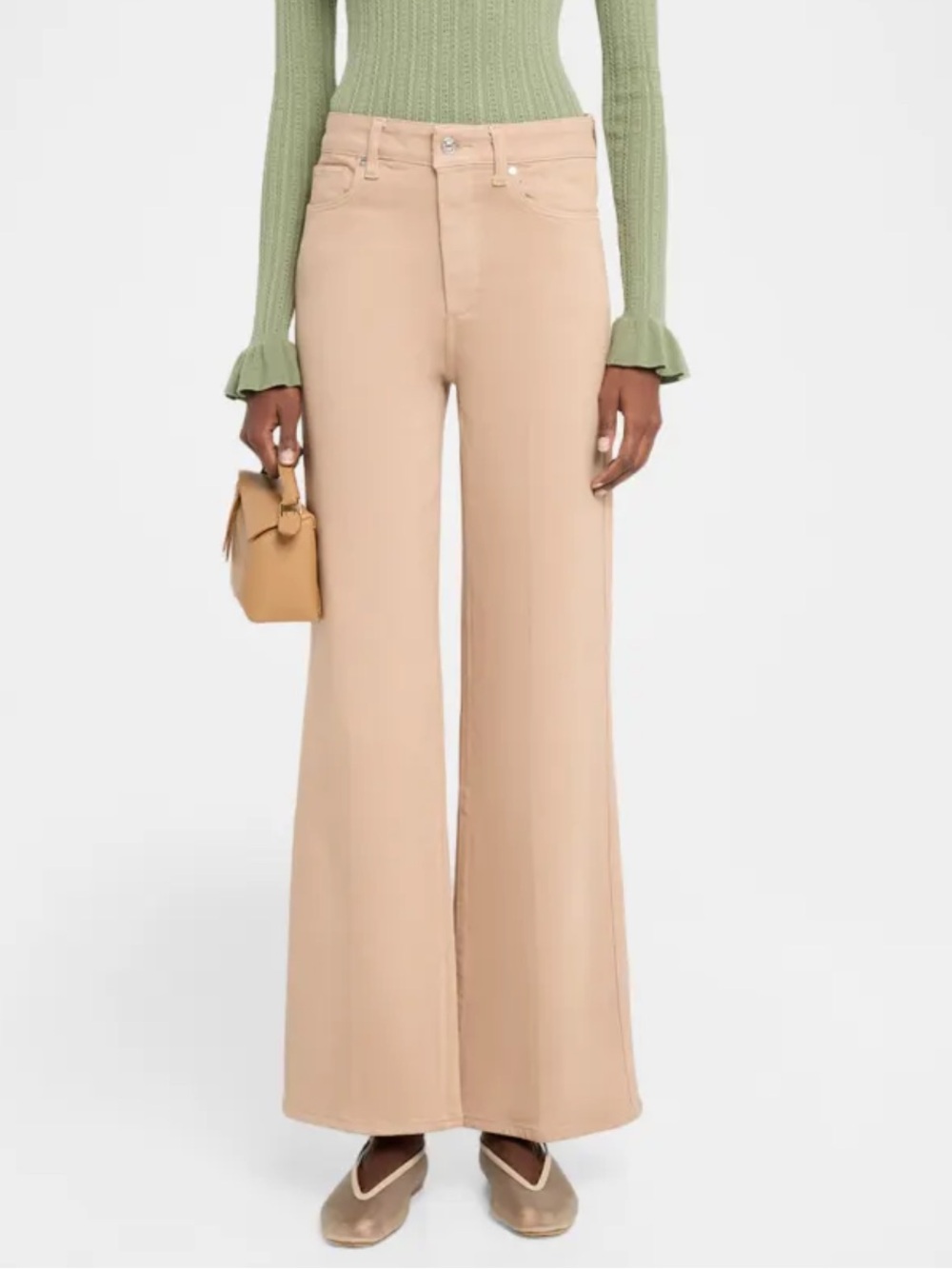 PAIGE Chic Warm Neutral Wide-Leg Sasha Jeans  Sz 26 NWT $289!!
